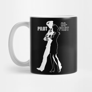 Male Pilot and Co-Pilot (white on dark) Mug